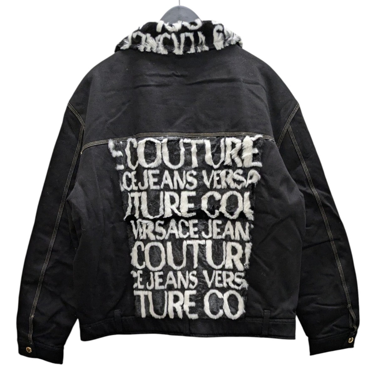 VERSACE(ヴェルサーチ) デニムファージャケット ブラック サイズ IT 52
