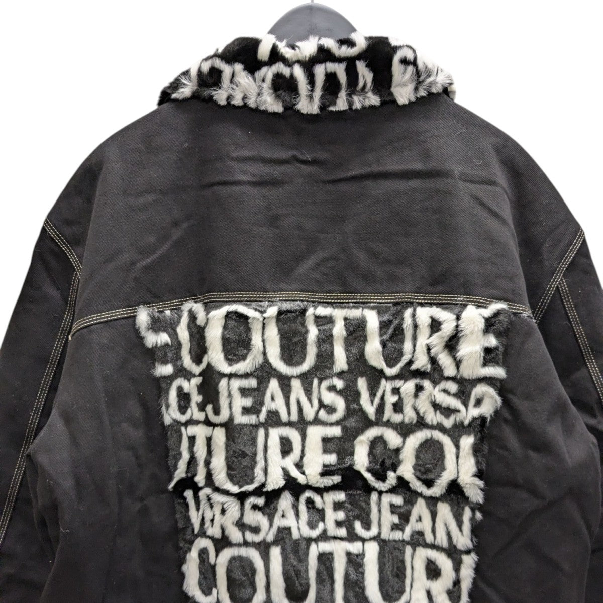 VERSACE(ヴェルサーチ) デニムファージャケット ブラック サイズ IT 52