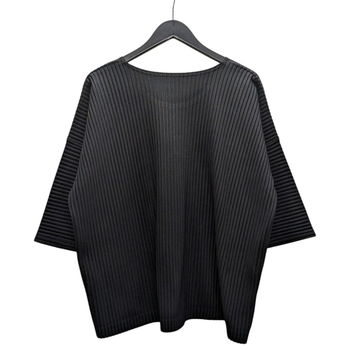 イッセイミヤケ 黒系カットソー サイズ3 ISSEY MIYAKE フリンジプリーツ カットソー ブラック サイズ3