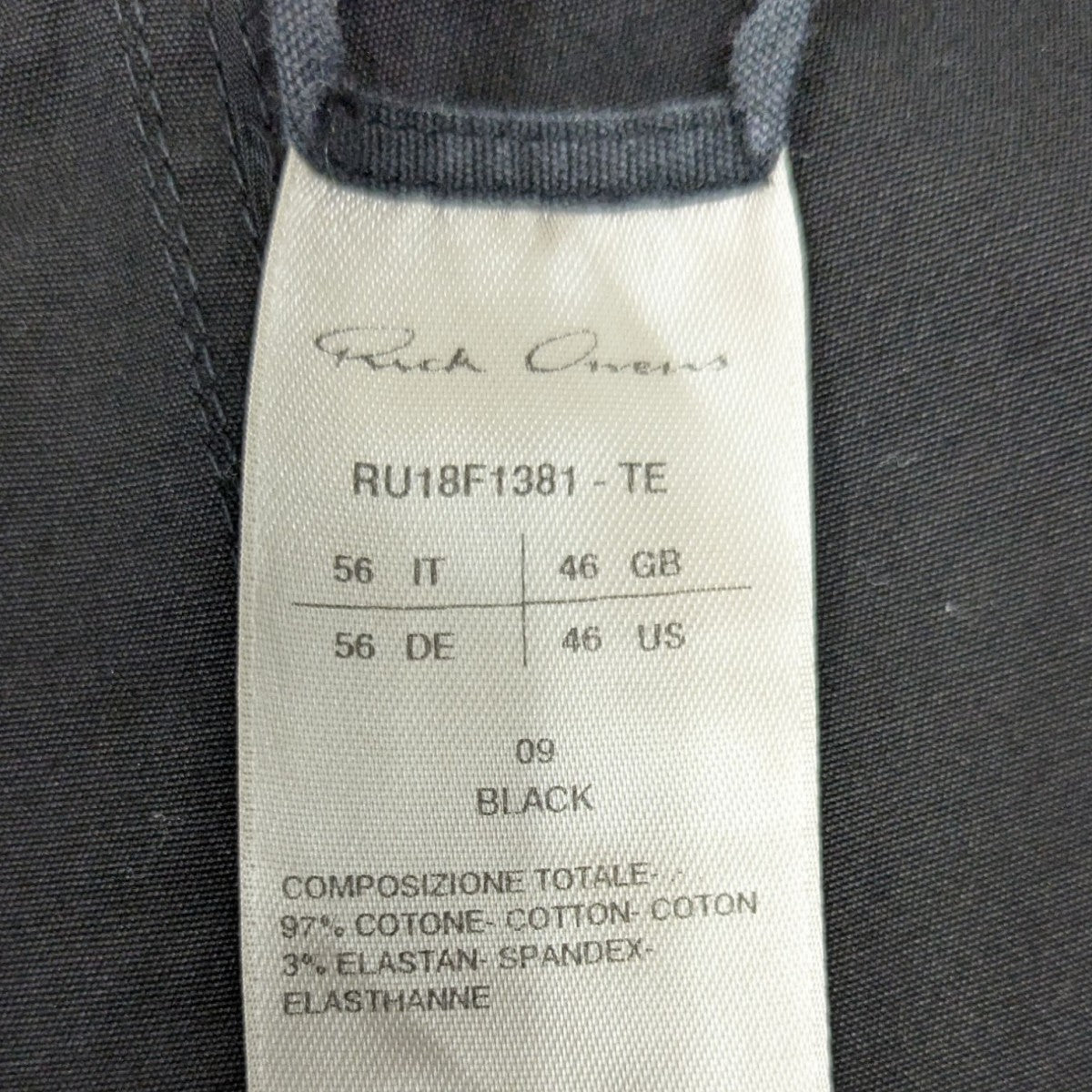 Rick Owens ブラック サルエルパンツ 46 IT RICK OWENS カーゴロング サルエルパンツブラックサイズ46 RICK