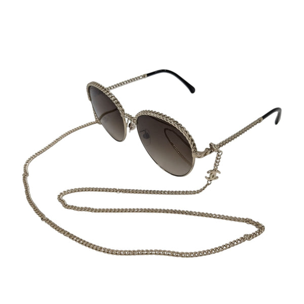 ★CHANEL★サングラス　未使用 CHANEL(シャネル) c．396 55 グラスチェーンサングラス 4242 ゴールド