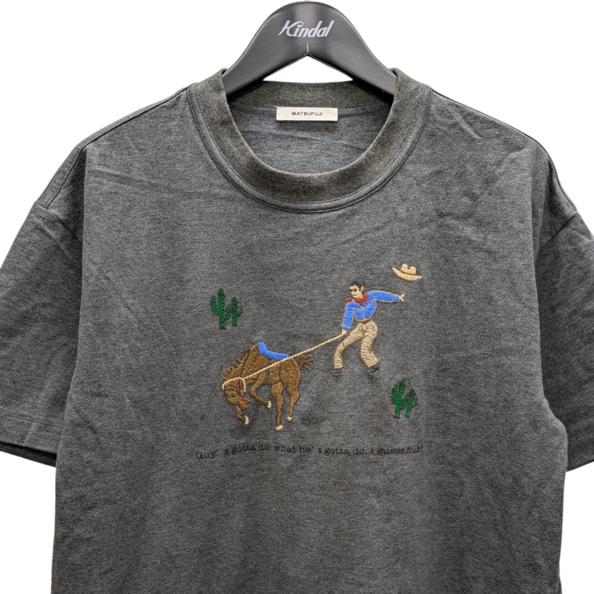 MATSUFUJI Embroidery Short Sleeve T-shirt カウボーイ刺繍 エンブロイダリーTシャツ 古着・中古-2枚目のアイテム画像