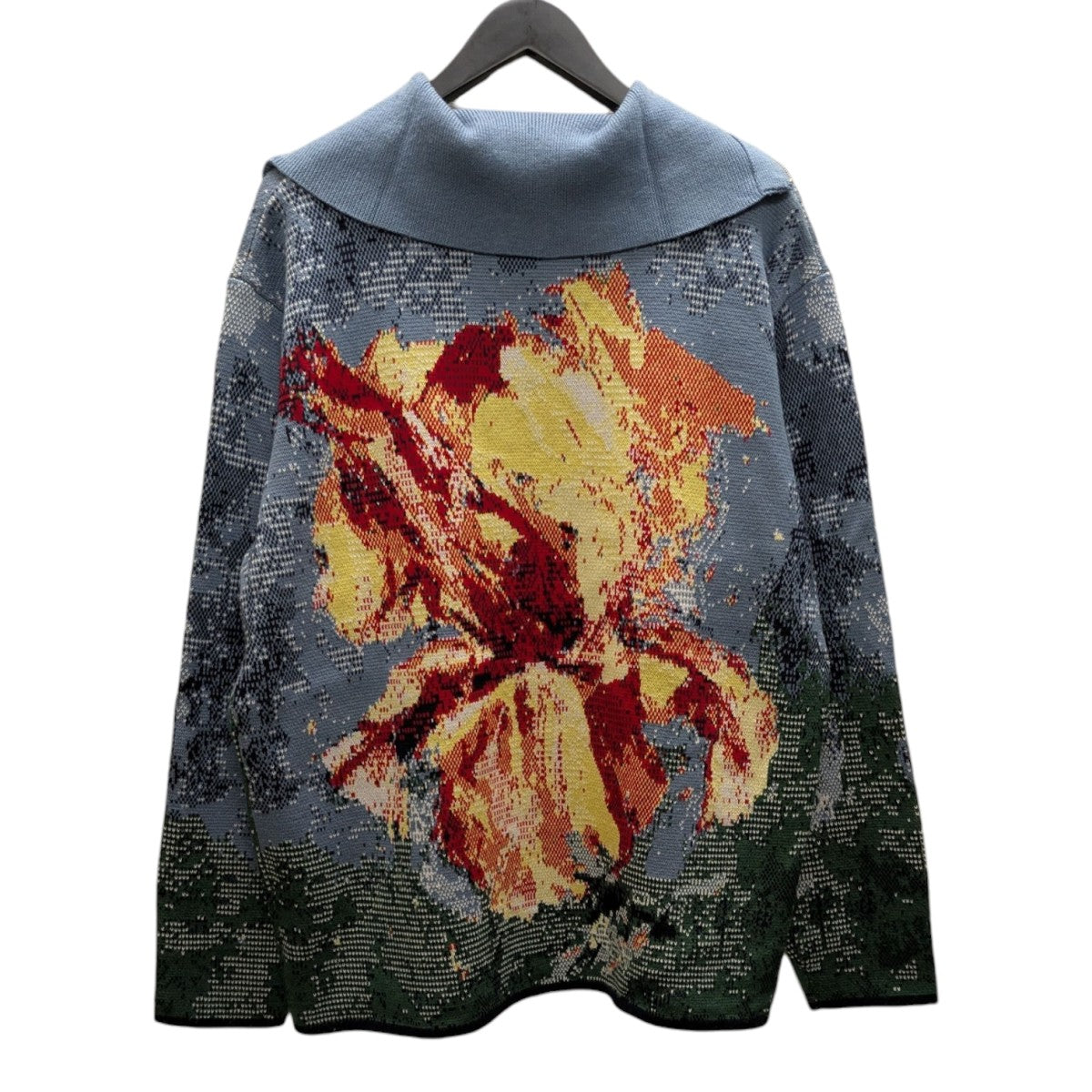 KNIT jacquard zip upハーフジップ ニット
