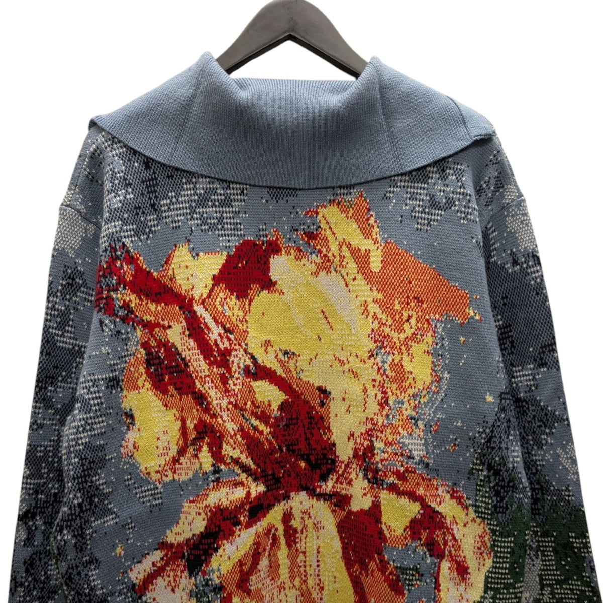 KNIT jacquard zip upハーフジップ ニット