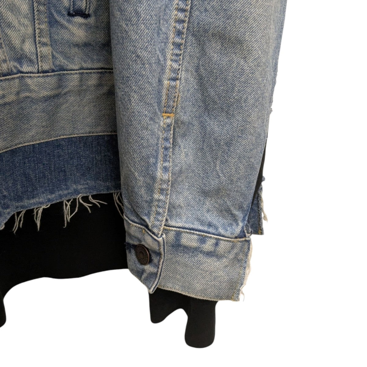 CDG JUNYA WATANABE MAN×LEVI’S 25SS綿デニム製品加工カスタマイズ綿エステル裏毛LEVI’SWネームジャケットWO-J206 古着・中古-4枚目のアイテム画像