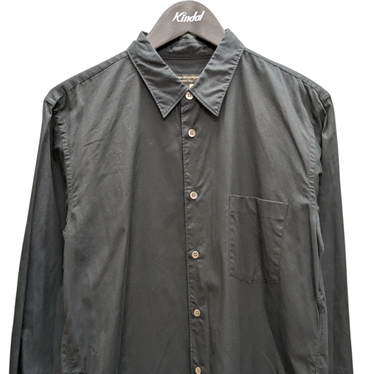 muroコムデギャルソンオム 長袖シャツ ブラック M 無地 トリプル COMME des GARCONS HOMME(コムデギャルソンオム) 80's old logo