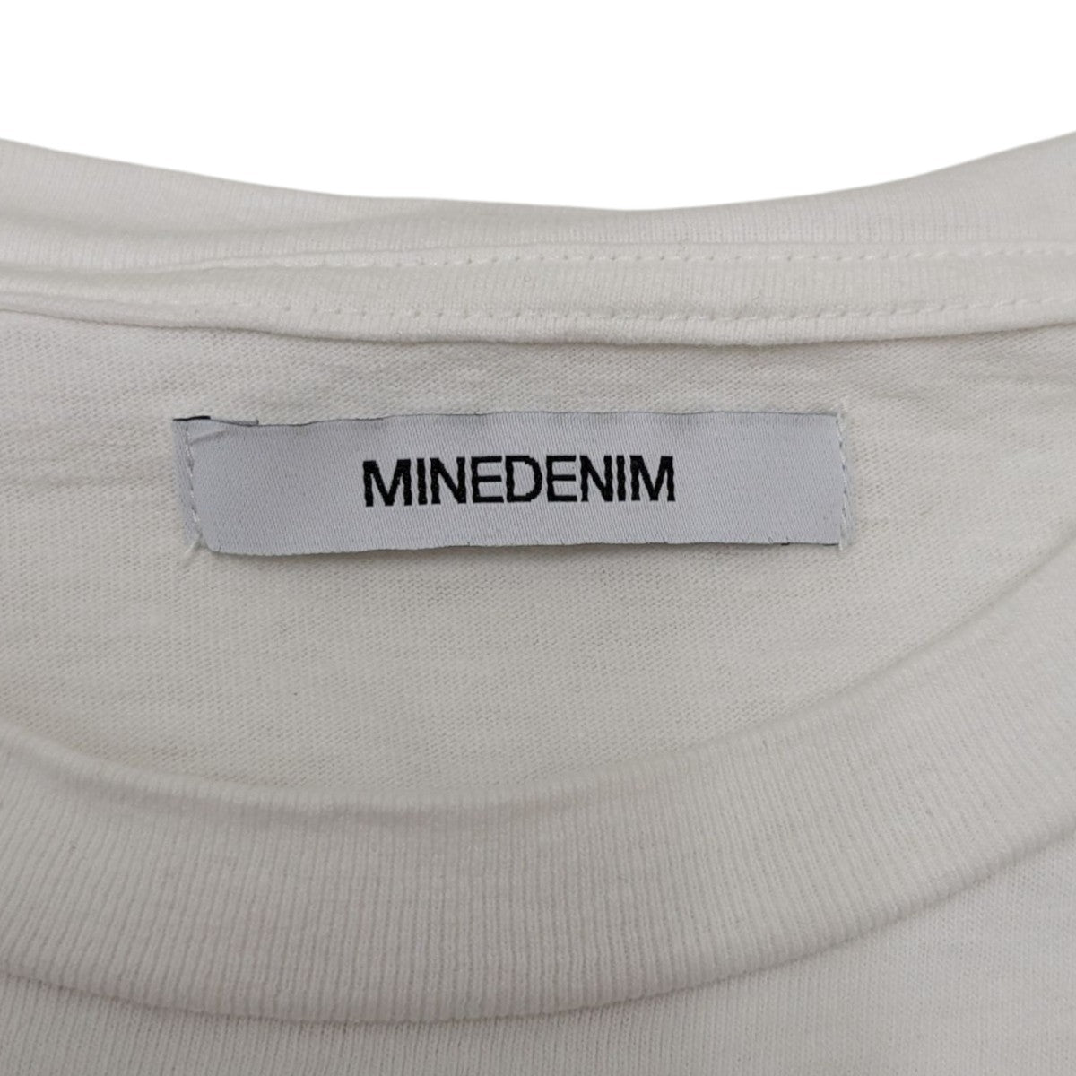 MINEDENIM(マインデニム) Monochrome Two tone Face Crewneck T-SH
