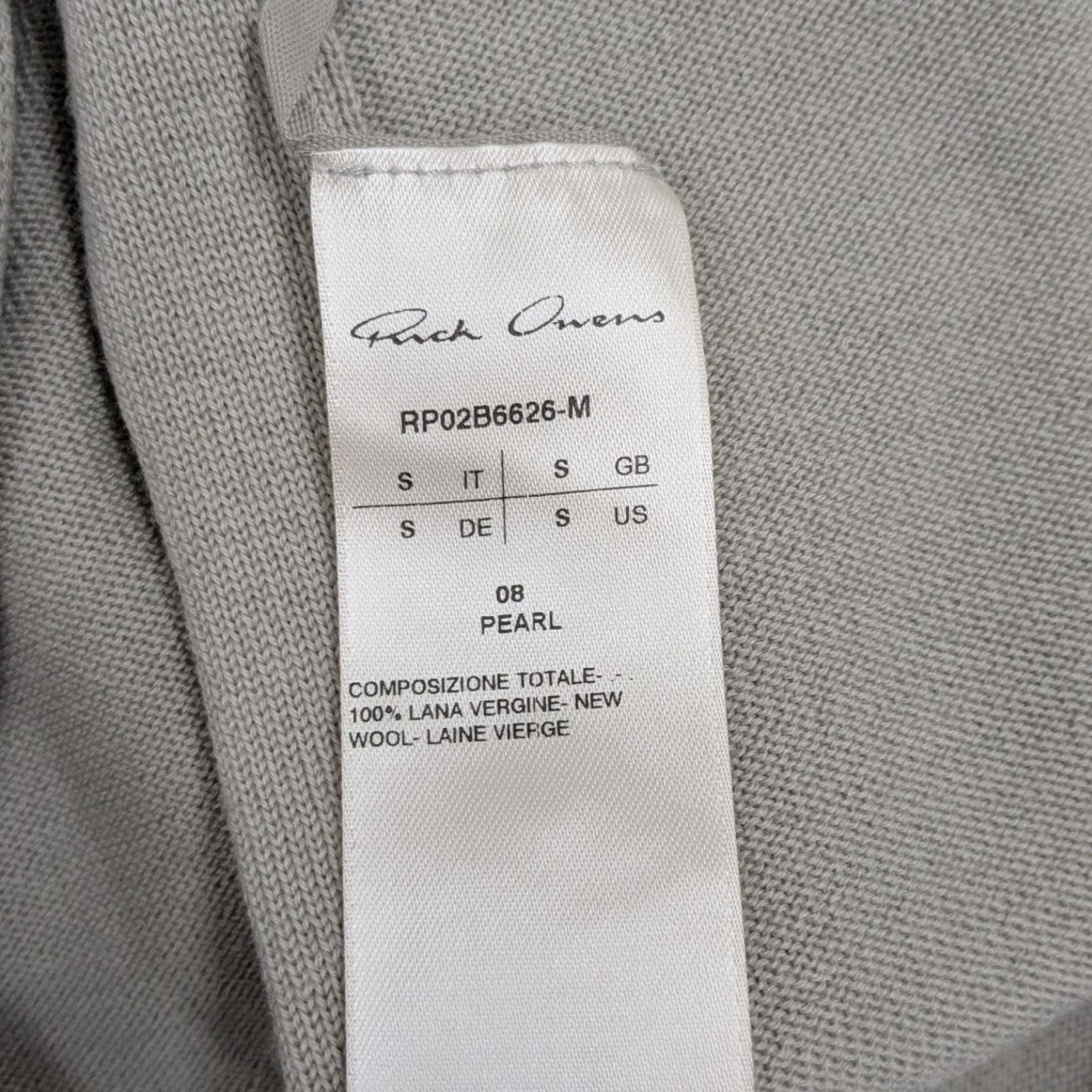 RICK OWENS(リックオウエンス) VネックニットRP02B6626-M
