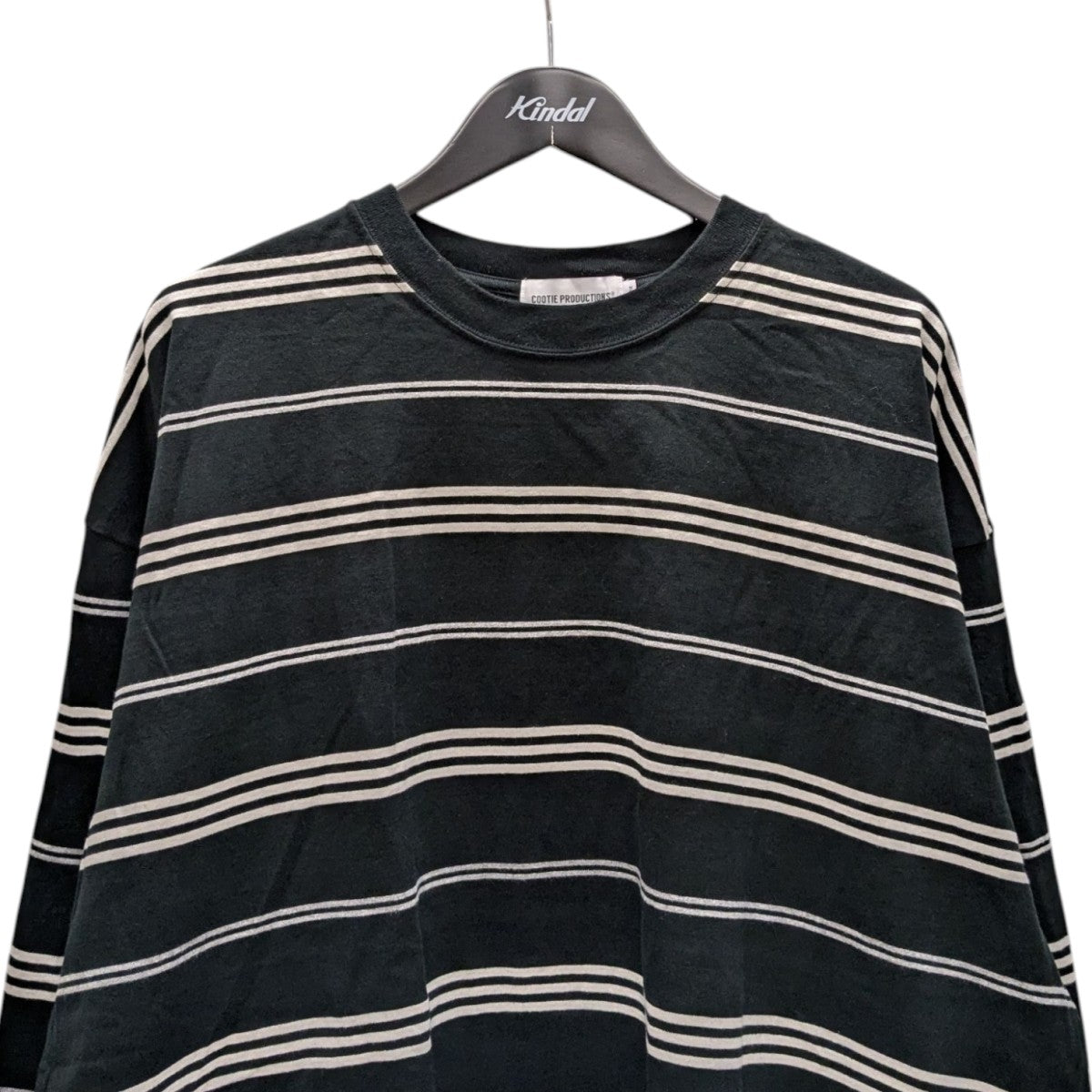 24aw COTTIE PRODUCTIONS 長袖カットソー ボーダー 黒×白 COOTIE PRODUCTIONS/Polyester Border L/S Tee（Black/White