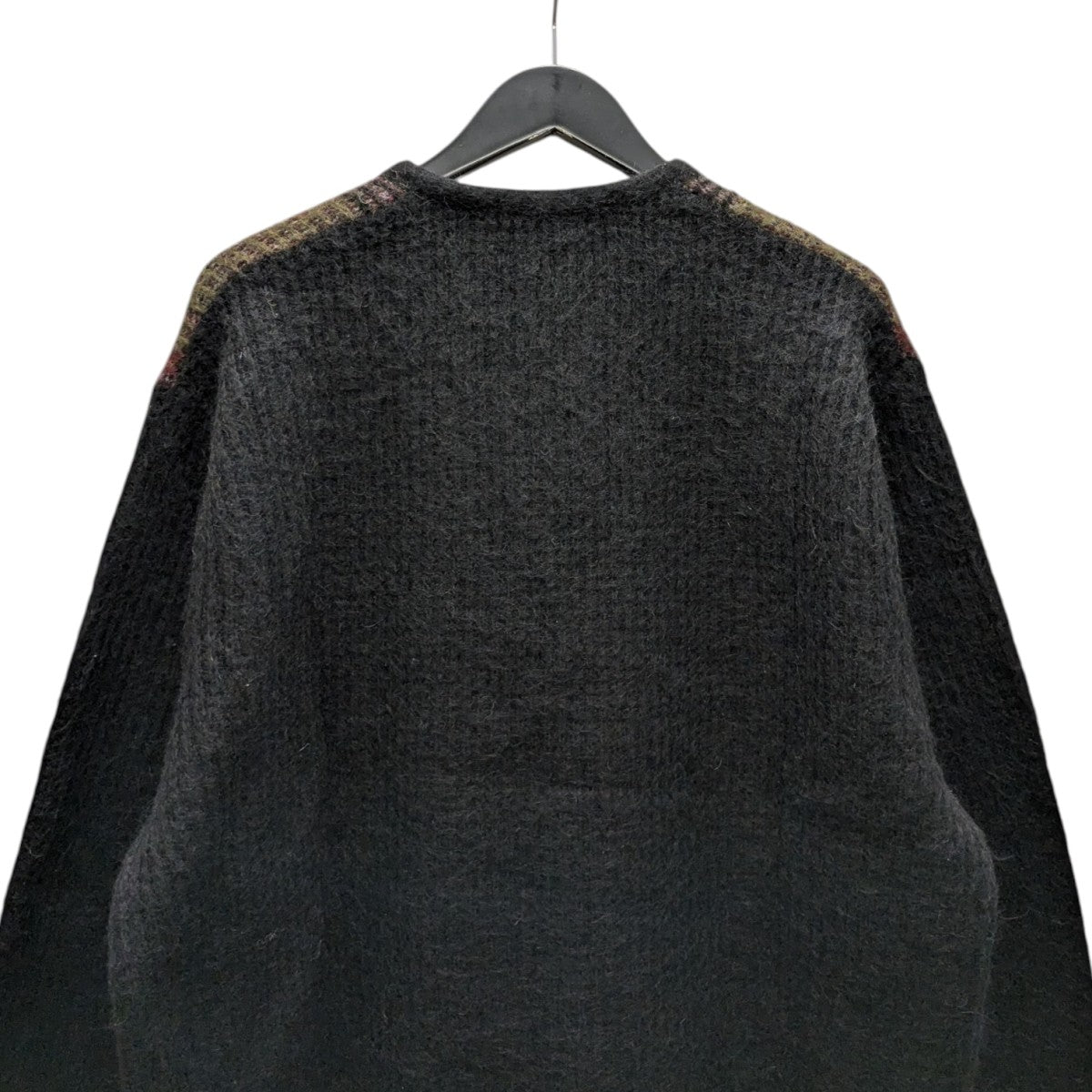 シュプリーム　モヘア　カーディガン　ブラック　黒　L SUPREME シュプリーム 22SS Brushed Grid Cardigan ブラッシュド