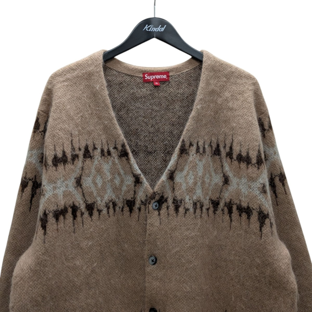 Supreme 幾何学模様 ネイティブ モヘアカーディガン ベージュ S Supreme(シュプリーム) 22AWabstract stripe cardiganモヘア