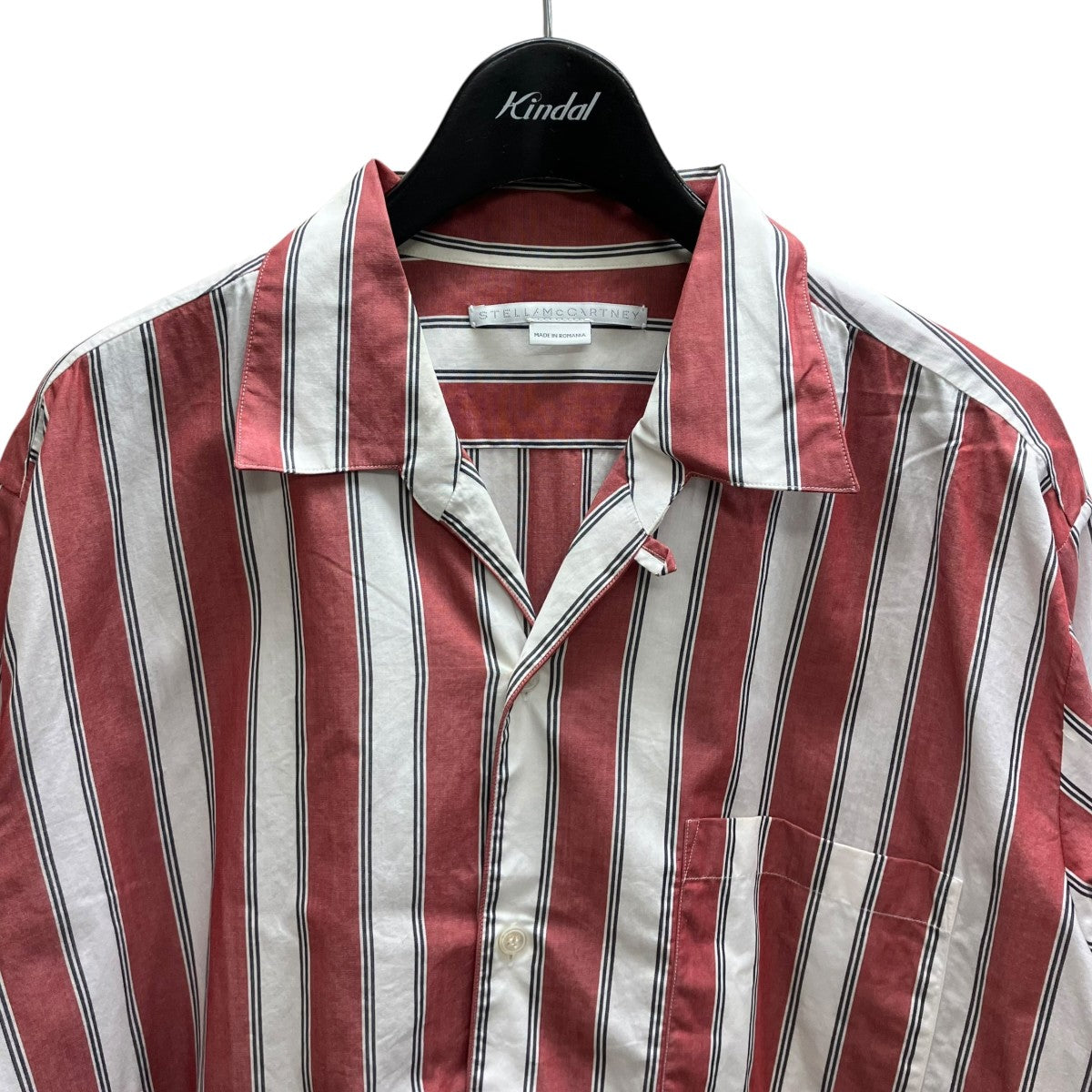 STELLA McCARTNEY ストライプオープンカラーシャツ 古着・中古-2枚目のアイテム画像