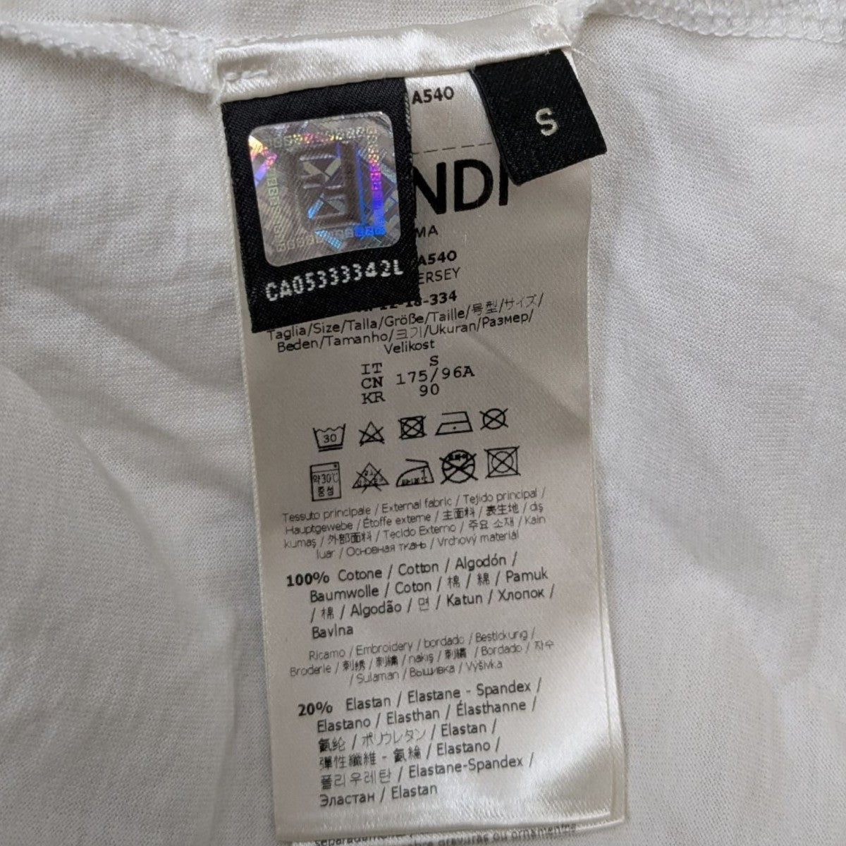 FENDI ラインTシャツFAF532 A540 古着・中古-8枚目のアイテム画像