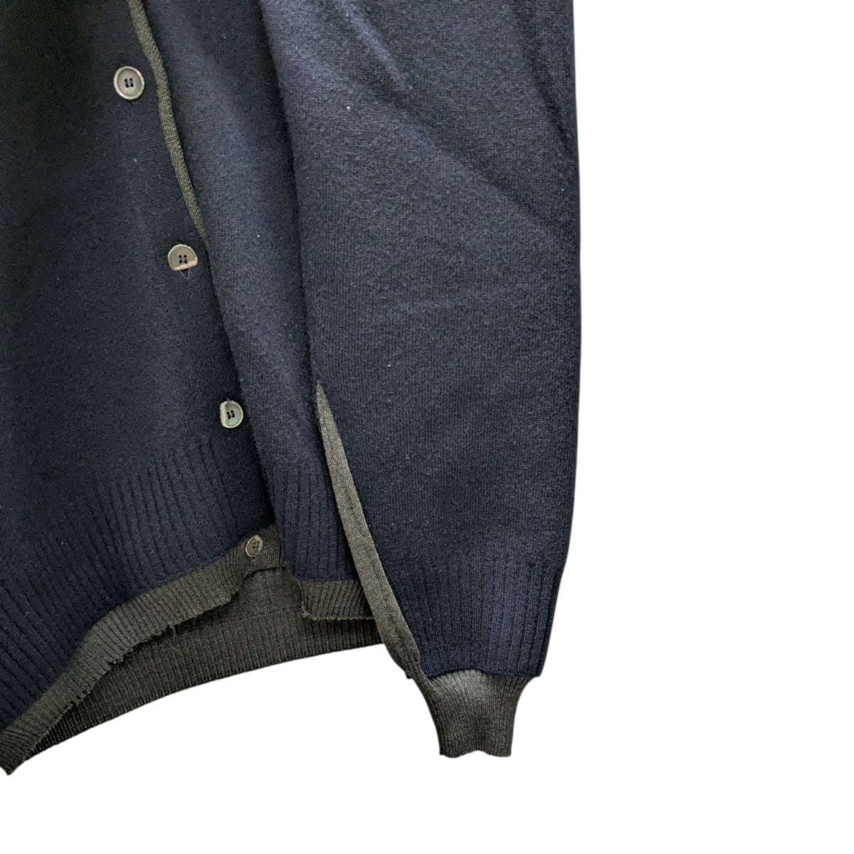 MIU MIU(ミュウミュウ) シルクxカシミヤ カーディガン MMF918 ネイビー