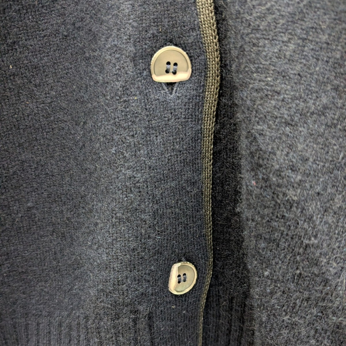 MIU MIU(ミュウミュウ) シルクxカシミヤ カーディガン MMF918 ネイビー