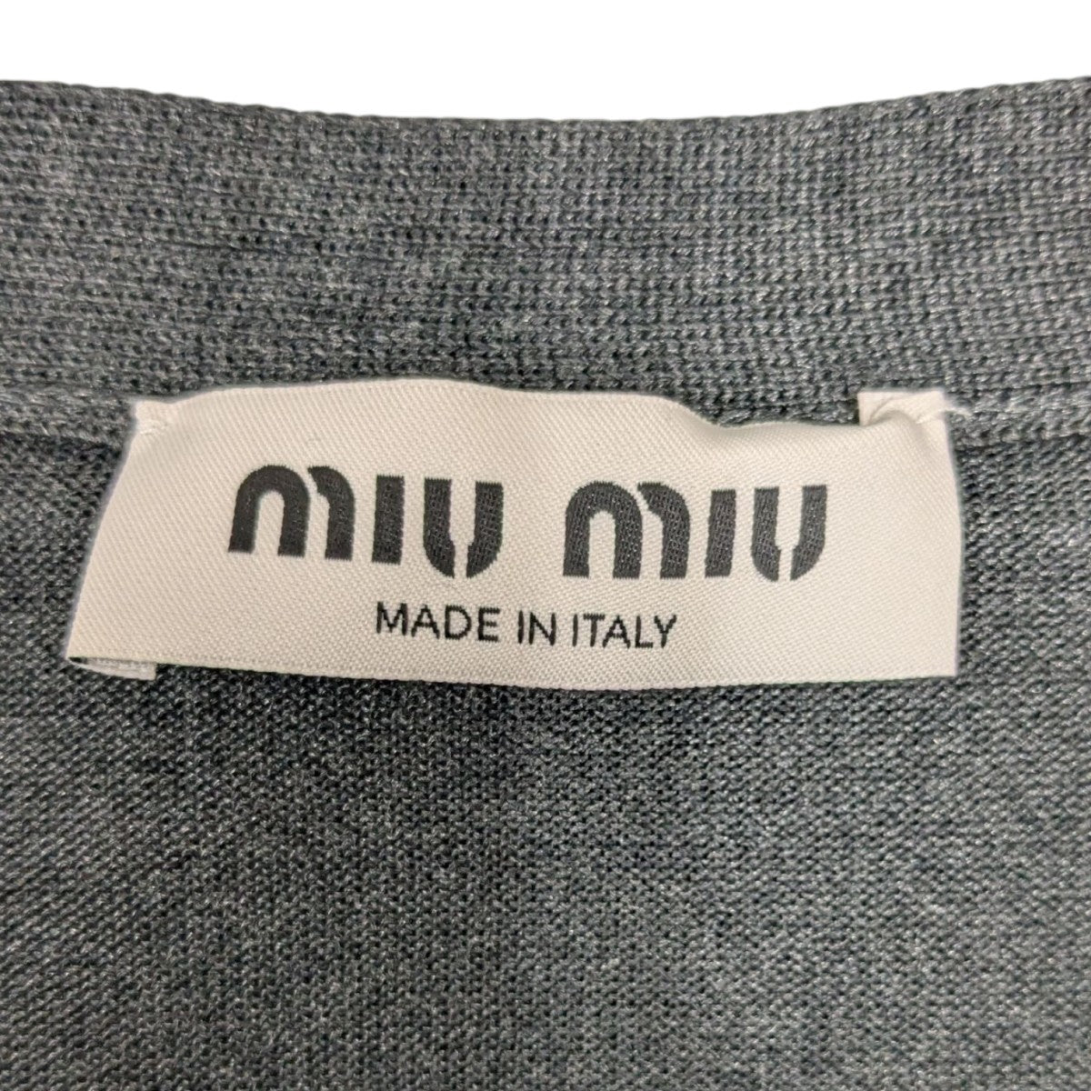 MIU MIU(ミュウミュウ) シルクxカシミヤ カーディガン MMF918 ネイビー