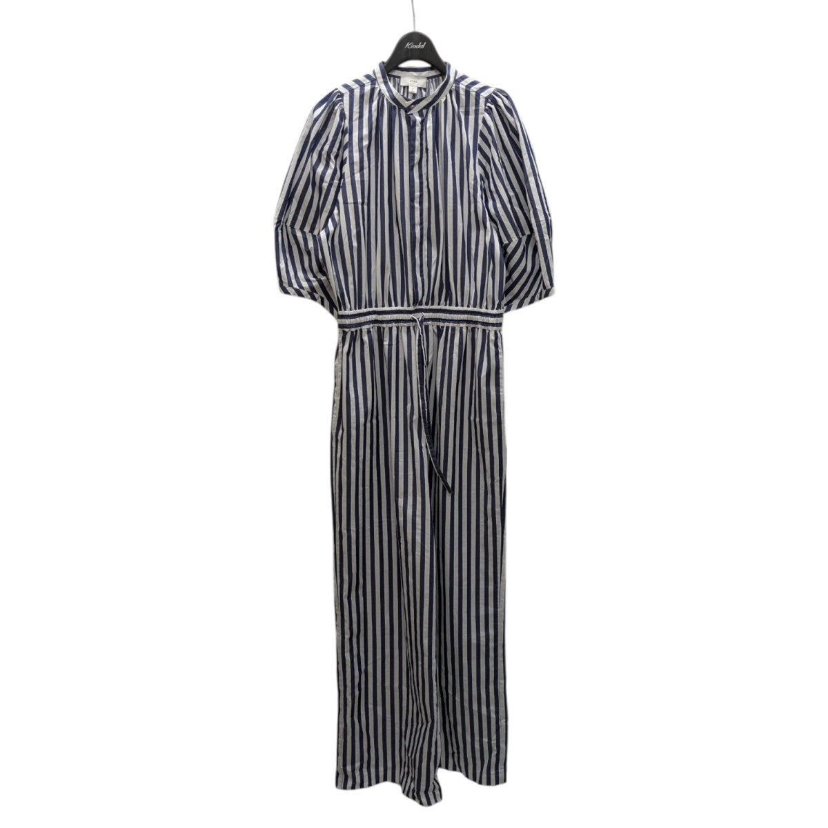 23SS STRIPED BALLOON SLEEVE JUMPSUIT半袖ストライプオールインワン16159