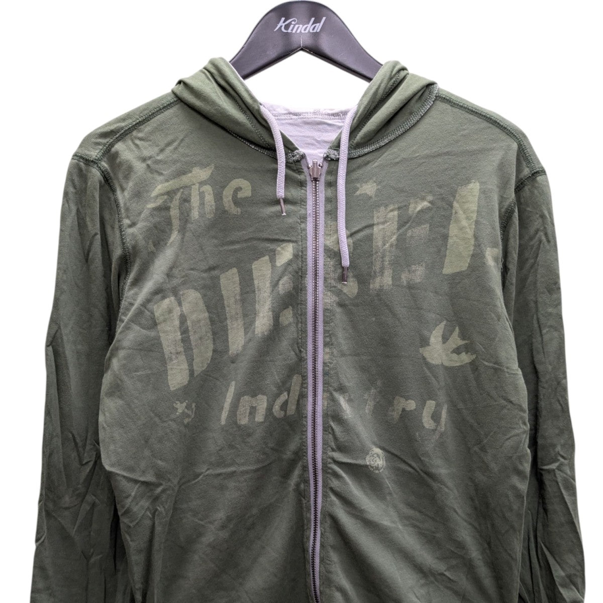 美品　DIESEL リバーシブル　パーカー　ブルゾン　ロゴ総柄　XL相当 黒 未使用級 XL相当 ディーゼル リバーシブル パーカー 黒 ブラック