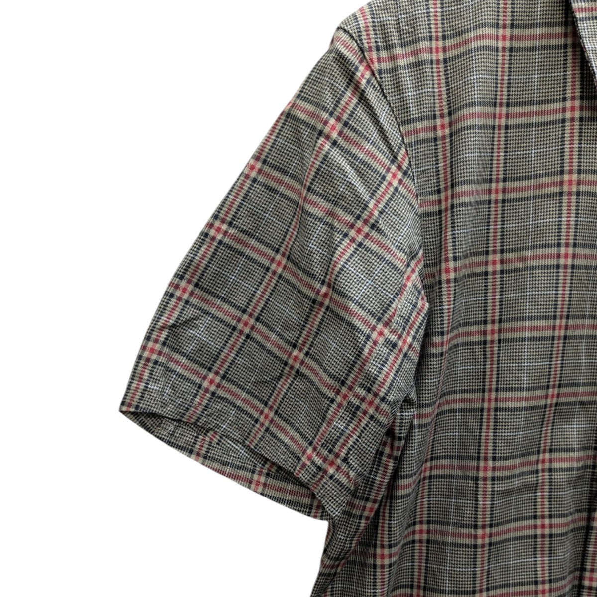 ナンバーナイン　初期　半袖シャツ　チェック柄 NUMBER (N)INE(ナンバーナイン) 半袖チェックシャツ グレー×レッド
