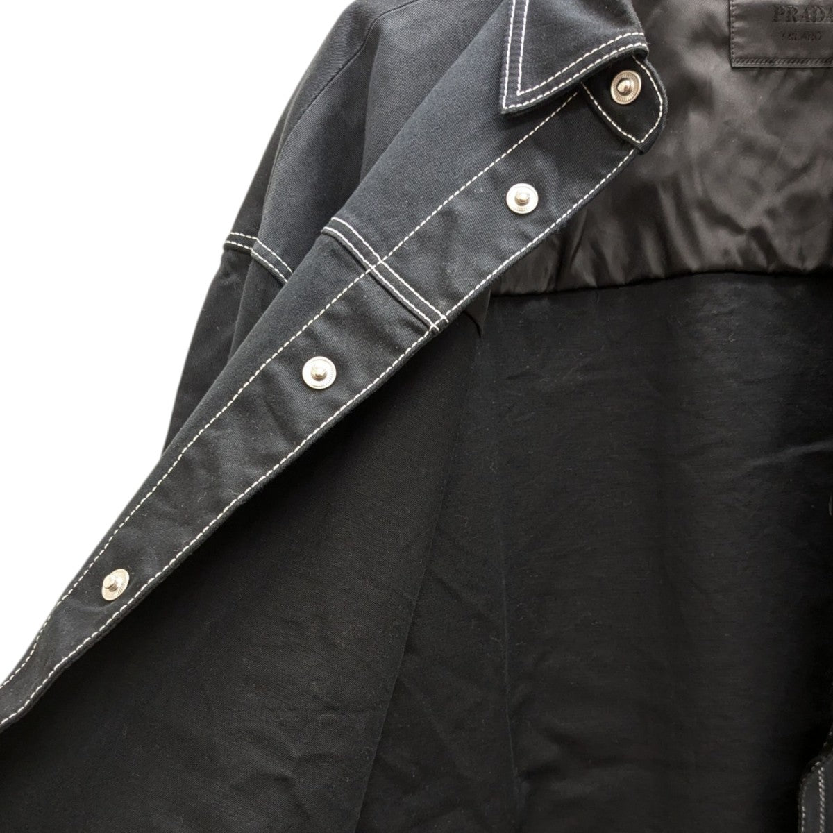 ★プラダPRADA黒コットンステッチコートジャケットカバーオール3ボタン 2025年最新】PRADA カバーオールの人気アイテム - メルカリ