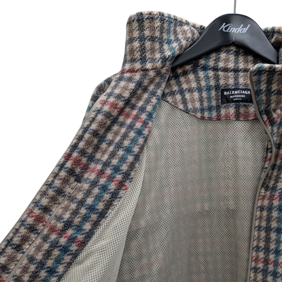 BALENCIAGA フリース チェックジャケット 44 BALENCIAGA(バレンシアガ) 21AW チェックフリースジャケット