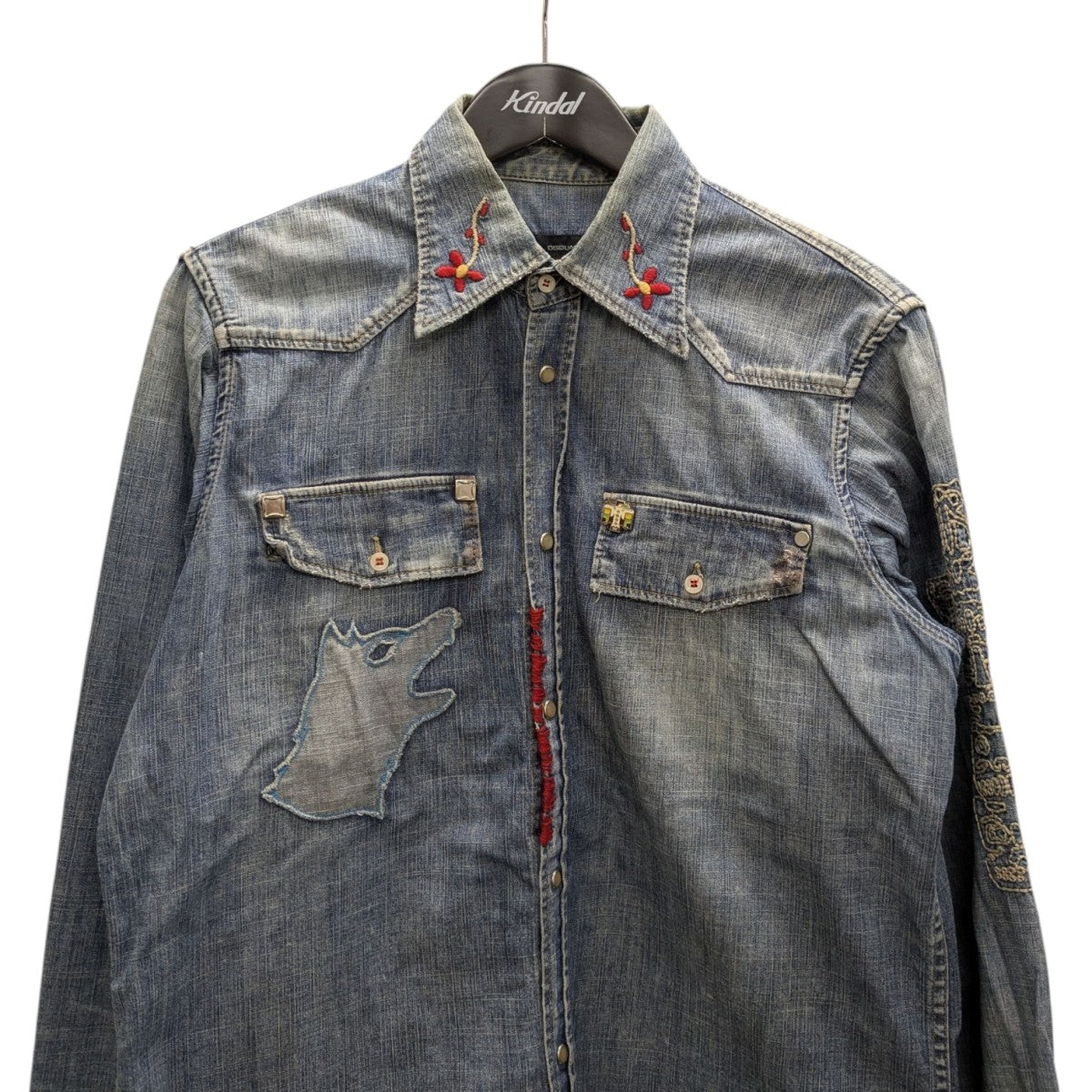 美品　DSQUARED2 ミリタリーシャツ 44 ディースクエアード DSQUARED2 ディースクエアード デニムシャツ FASHION WESTERN