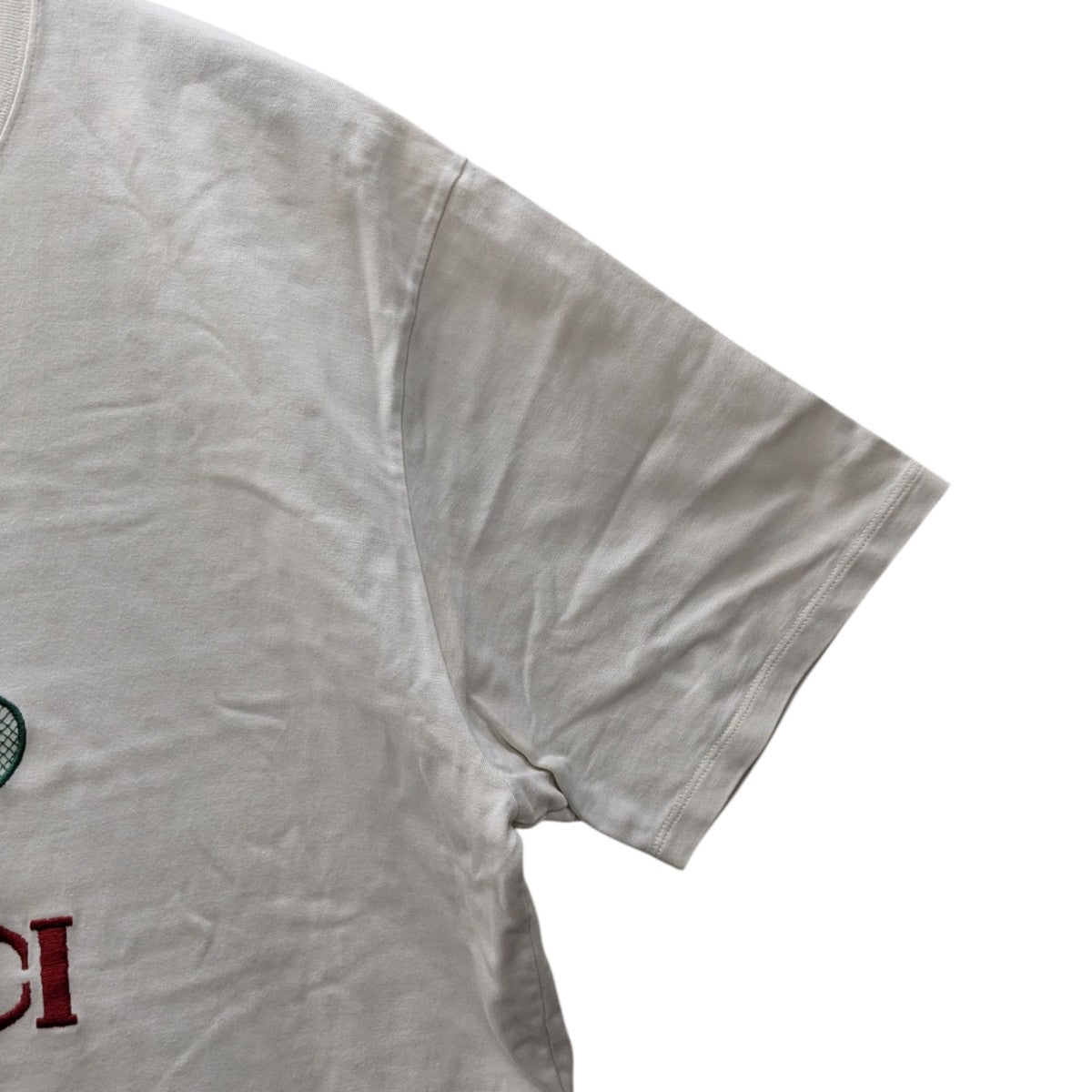 GUCCI テニスモチーフ Tシャツ　サイズ 美品 チルドレンズ〕GUCCI ロゴ コットン Tシャツホワイト コットン