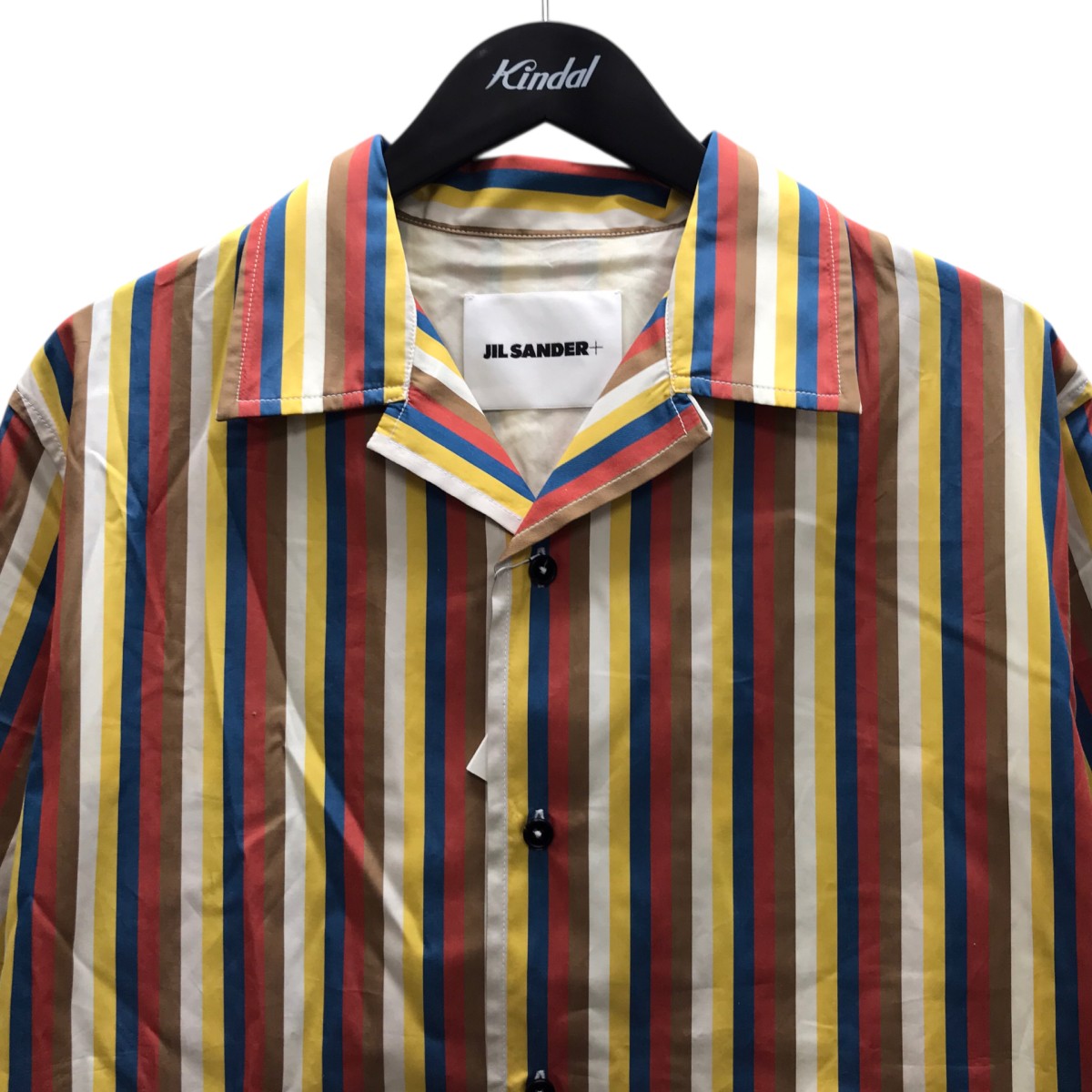 JIL SANDER マルチストライプ半袖オープンカラーシャツ 古着・中古-2枚目のアイテム画像