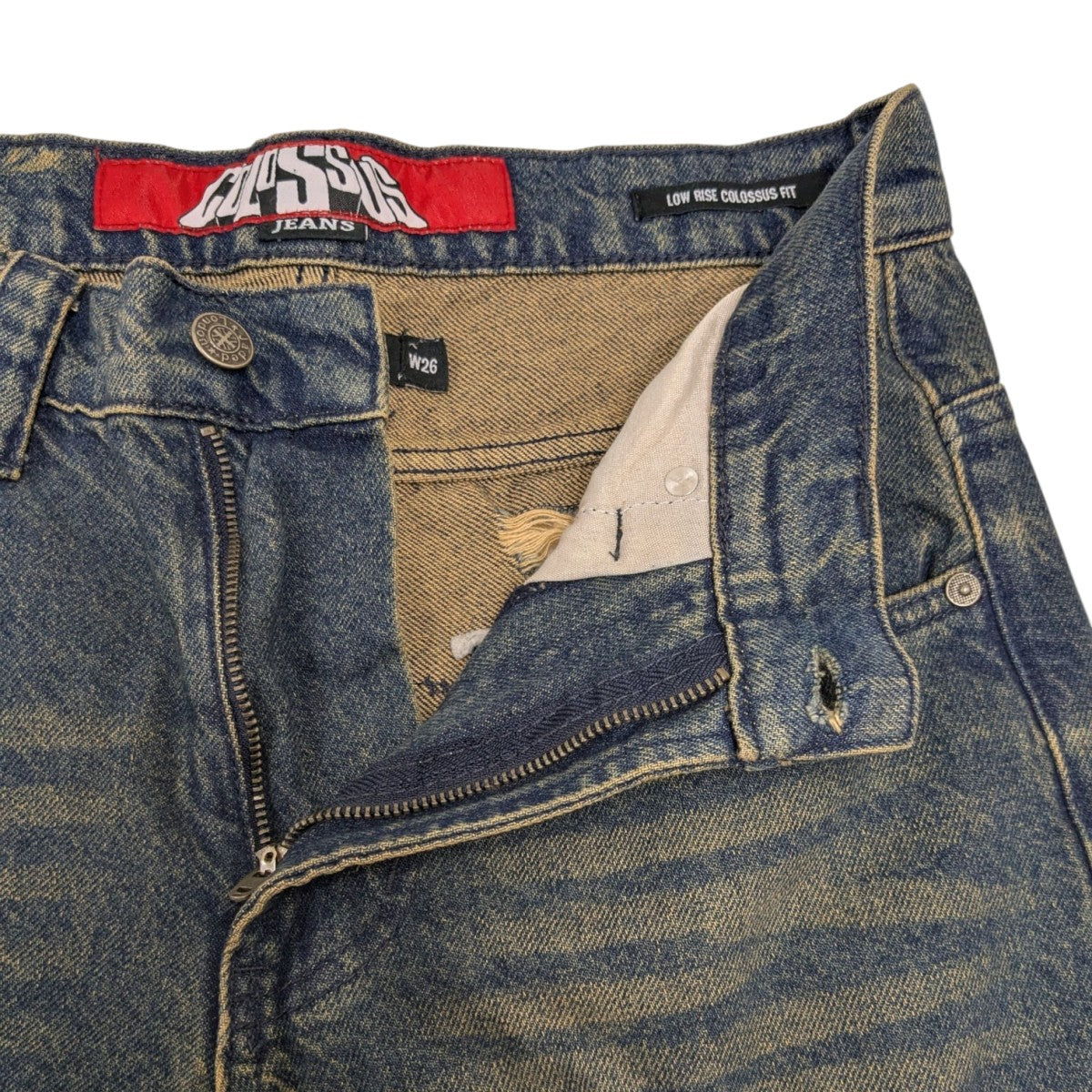 (新品)jaded london ColossusJeans バギーデニムw32 JADED LONDON(ジェイデッドロンドン) BUSTED COLOSSUS JEANS
