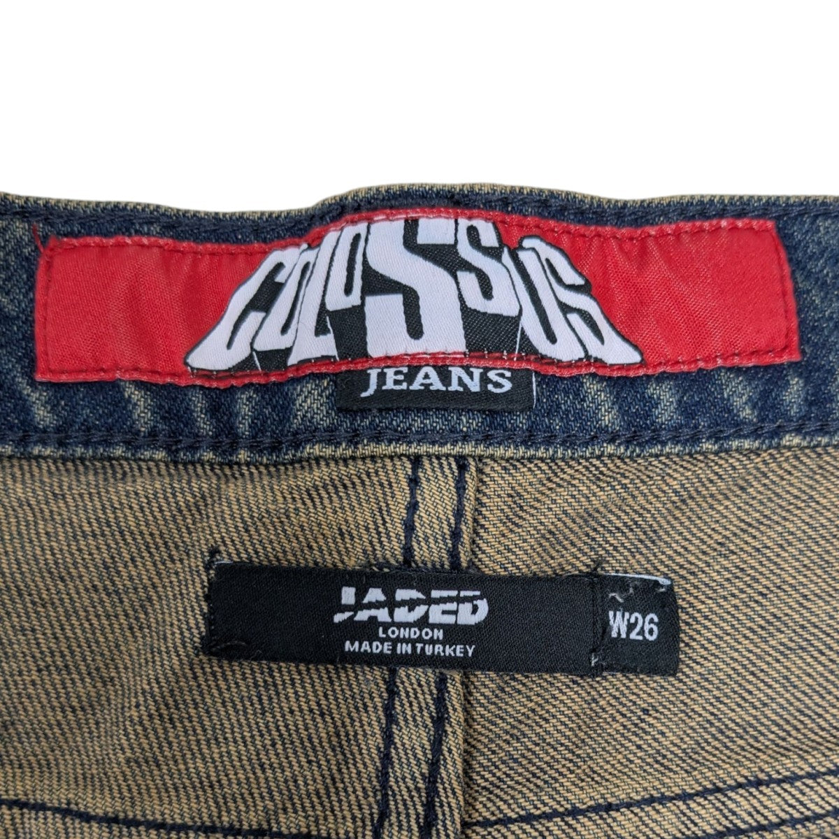 (新品)jaded london ColossusJeans バギーデニムw32 JADED LONDON(ジェイデッドロンドン) BUSTED COLOSSUS JEANS