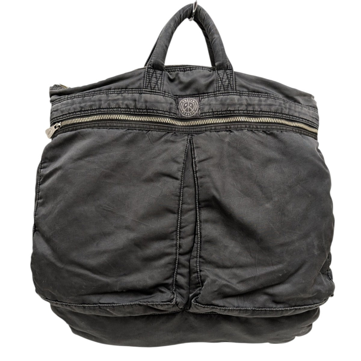 [ほぼ未使用] ポーター　ヘルメットバッグ　グレー TANKER SHORT HELMET BAG-タンカーショートヘルメットバッグ