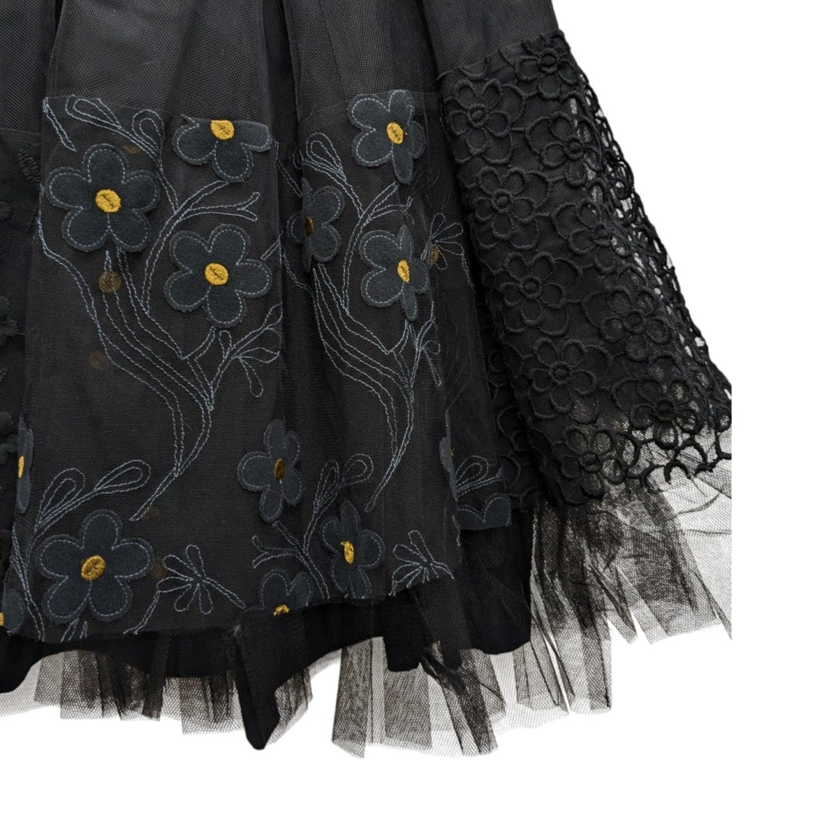 COMME des GARCONS ドット柄刺繍スカート コムデギャルソンCOMME des GARCONSドット刺繍ギャザードレープ