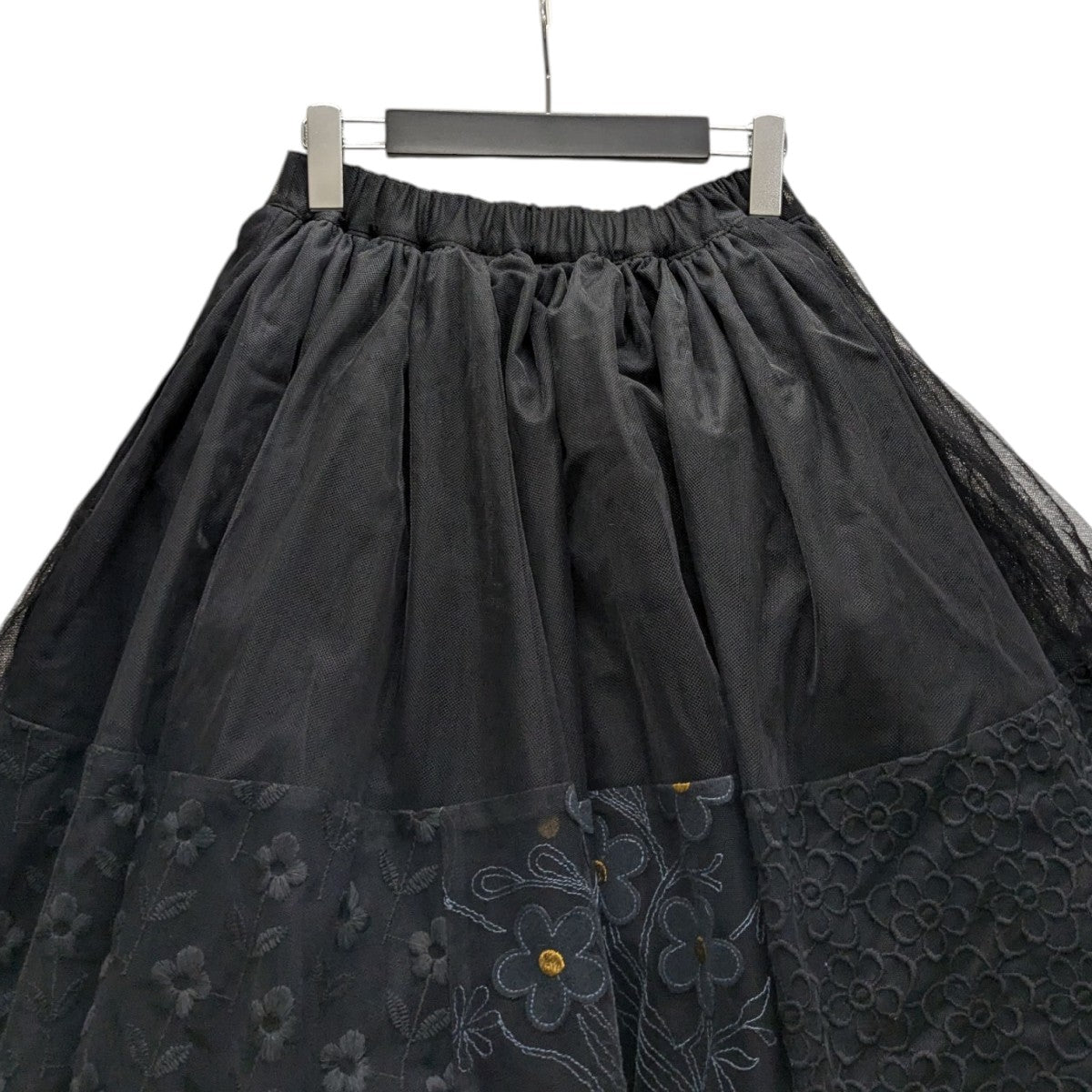COMME des GARCONS ドット柄刺繍スカート コムデギャルソンCOMME des GARCONSドット刺繍ギャザードレープ