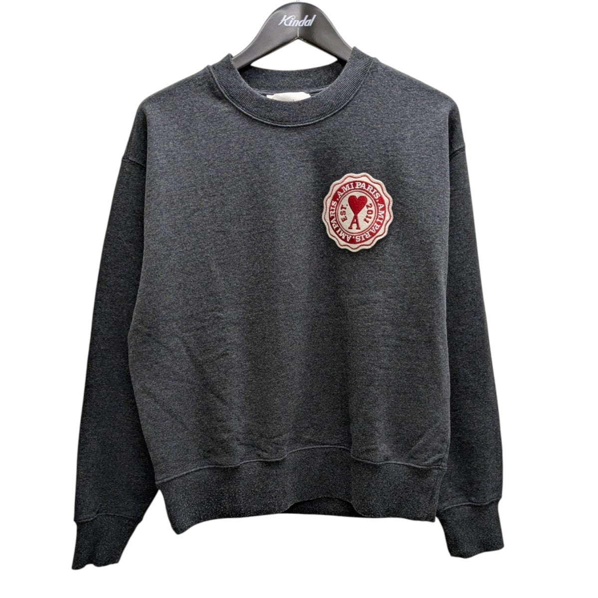 正規品AMI ALEXANDRE MATTIUSSI パッチ スウェット グレー AMI Alexandre Mattiussi ami paris アミ パリス スウェット