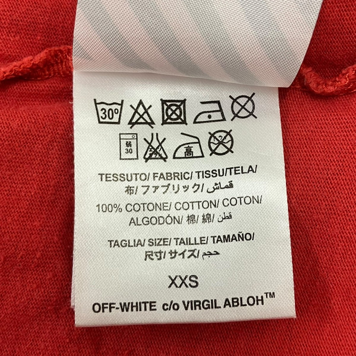 OFFWHITE(オフホワイト) バックロゴプリントTシャツ レッド サイズ XXS