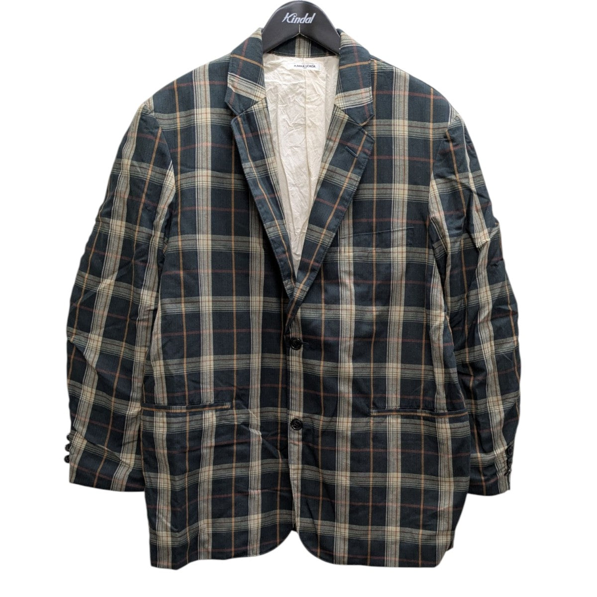 PLAID NOTCHED LAPEL SINGLE JACKET チェックテーラードジャケット