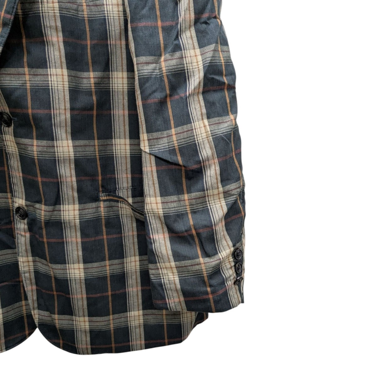 PLAID NOTCHED LAPEL SINGLE JACKET チェックテーラードジャケット
