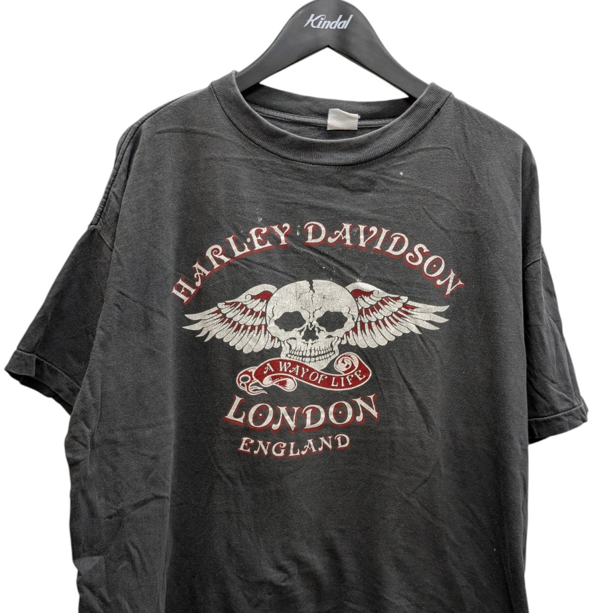 HARLEY-DAVIDSON 80s スカルウィング Tシャツ 古着・中古-2枚目のアイテム画像