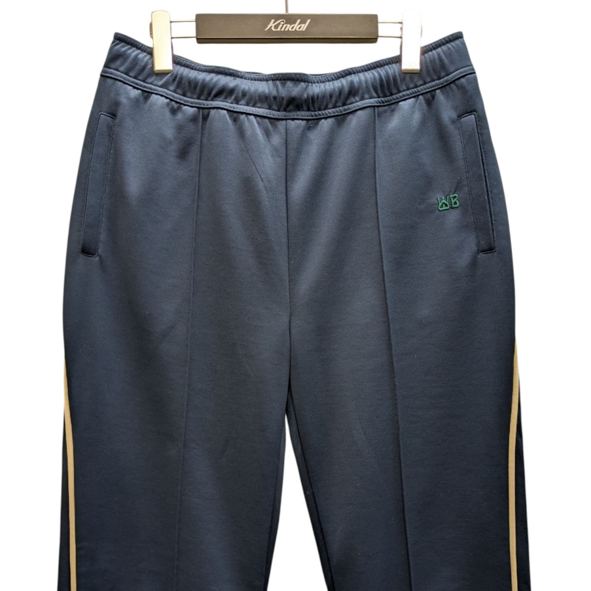 WALES BONNER(ウェールズボナー) ジャージパンツ ネイビー×ホワイト  