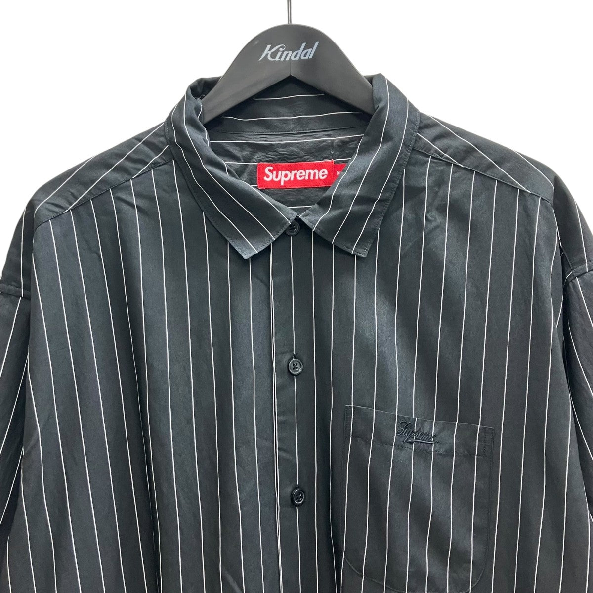 Supreme 半袖シャツ XL ストライプ シュプリーム ボタンダウン メンズ Supreme(シュプリーム) 25SS Stripe S S Pajama Shirt Blackピン
