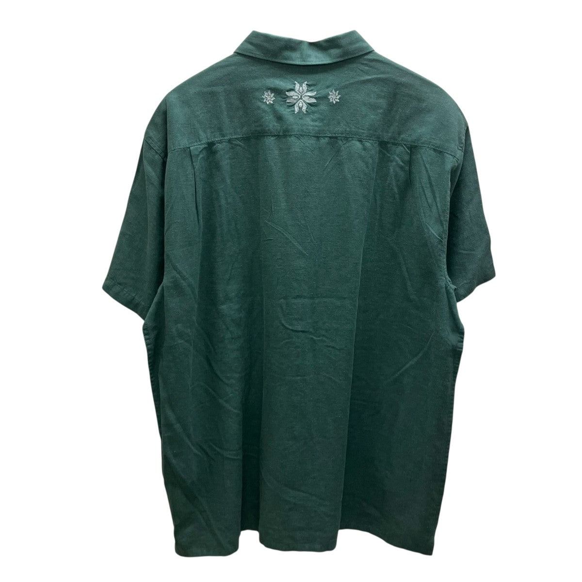 Frequency S S Shirts - Marine Green刺繍半袖シャツ