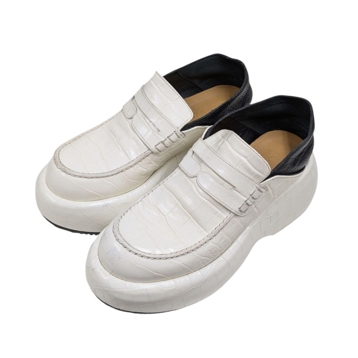 LOEWE(ロエベ) 21AWクロコエンボス ウェッジ ローファーブーツ58 21 07