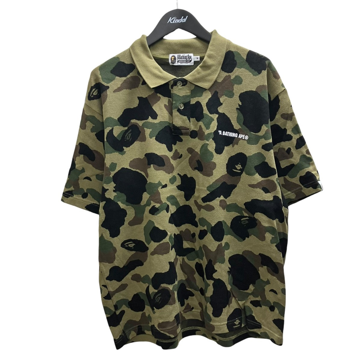 A BATHING APE 1ST CAMO JACQUARD LOGO RELAXES FIT POLO SHIRTポロニット 古着・中古-1枚目のアイテム画像