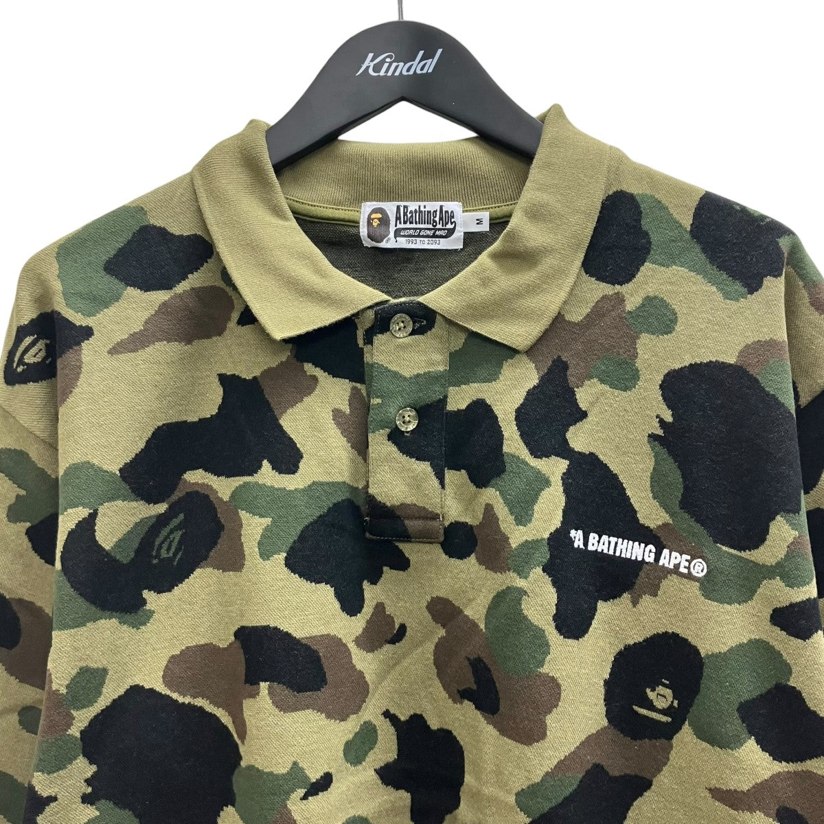 A BATHING APE 1ST CAMO JACQUARD LOGO RELAXES FIT POLO SHIRTポロニット 古着・中古-2枚目のアイテム画像