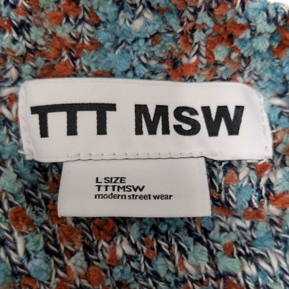 TTT MSW ティーモダンストリートウェア　ブラック　ビーチニット　Lサイズ. TTT MSW ティーモダンストリートウェア ブラック ビーチニット L