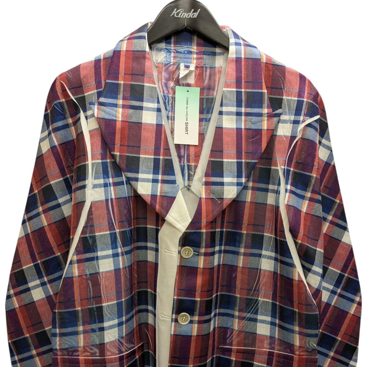 コムデギャルソンSHIRTチェック柄ジャケット フード付き コムデギャルソンSHIRTチェック柄ジャケット フード付き COMME