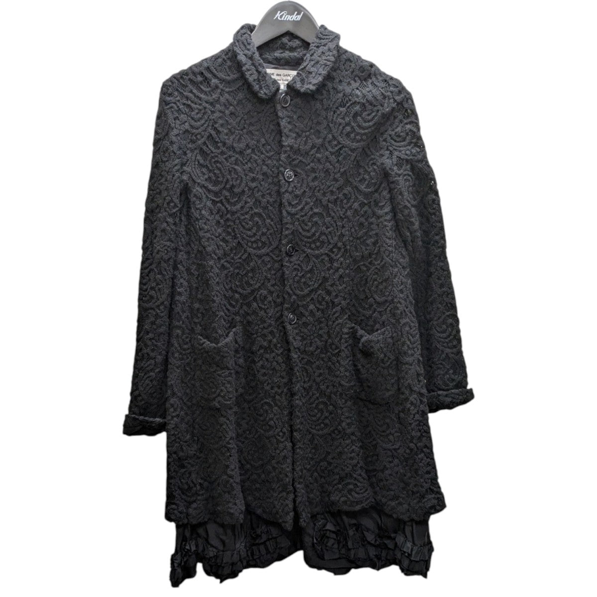 コムデギャルソン　91SS 襟装飾ジャケット　ブラック　ウールギャバ　アーカイブ COMME des GARCONS コムデギャルソン HOMME PLUS オムプリュス