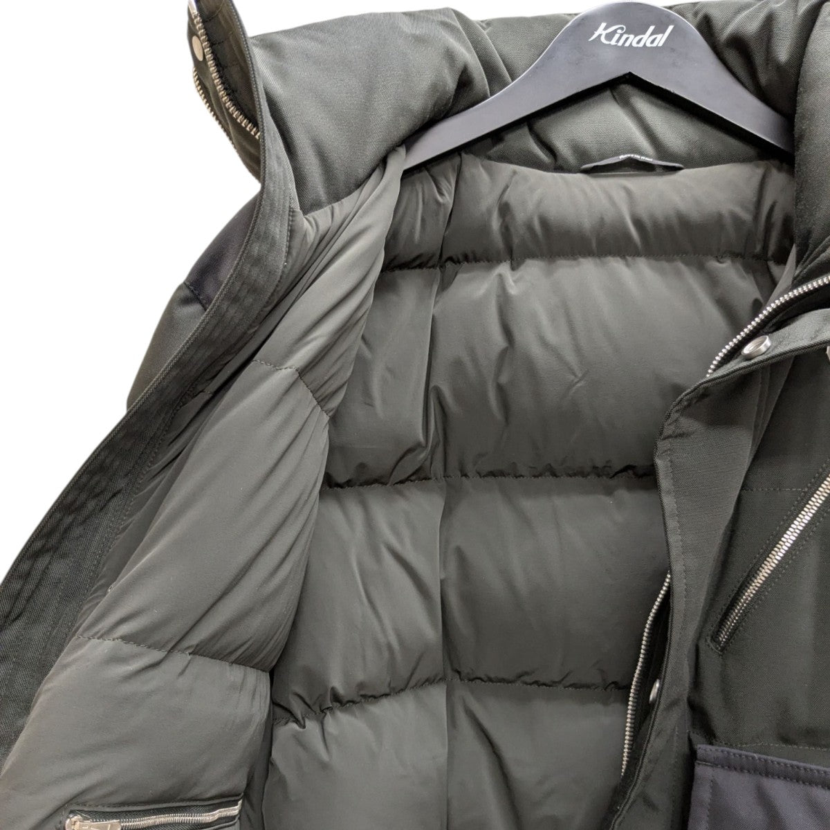 【新品タグ付】22年新作HERMESエルメスダウンジャケットグリーン HERMES 極美品▽HERMES エルメス 2022年製 カシミヤ100% ニット切替 襟