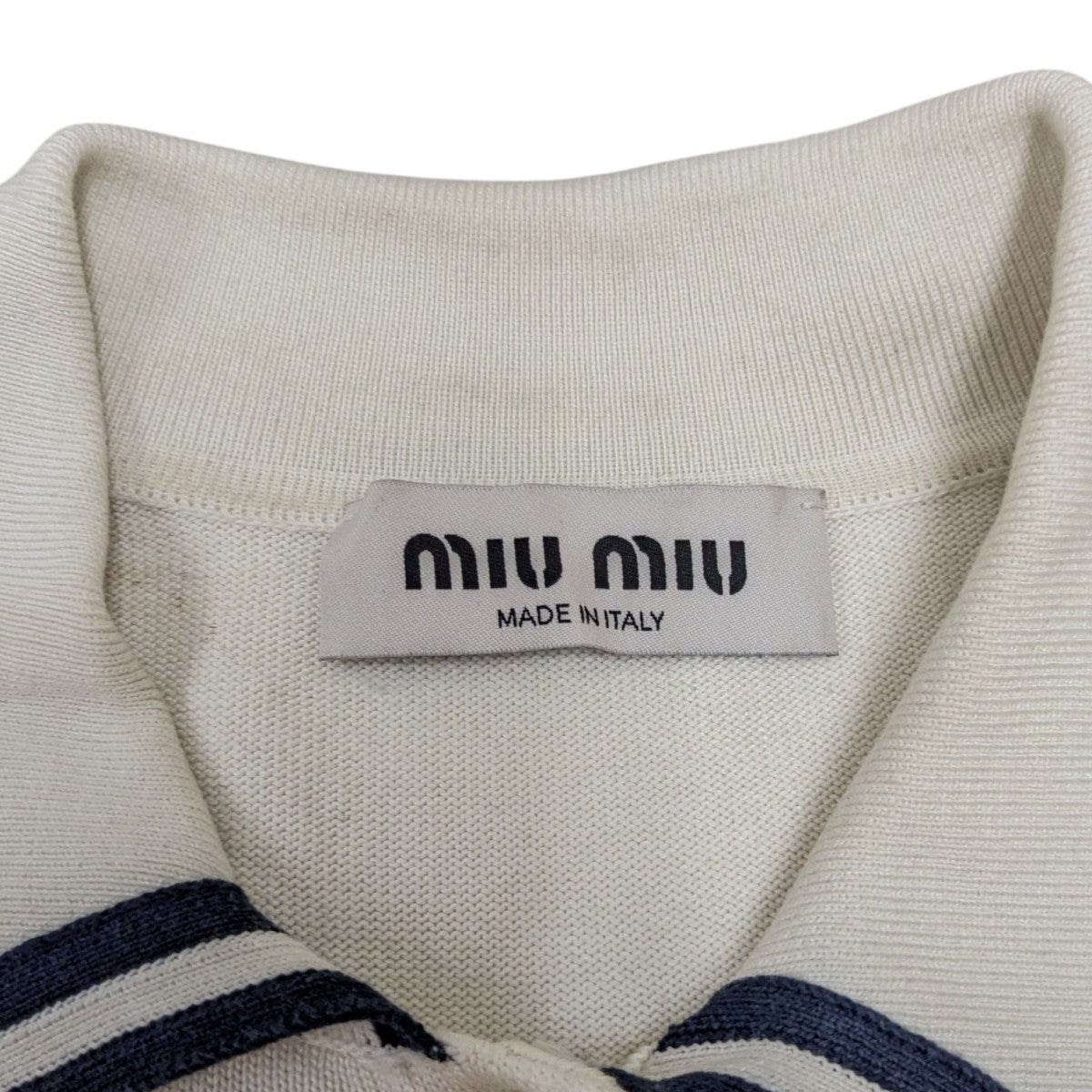 MIU MIU(ミュウミュウ) 25AWニットポロシャツMML677 MML677 アイボリー