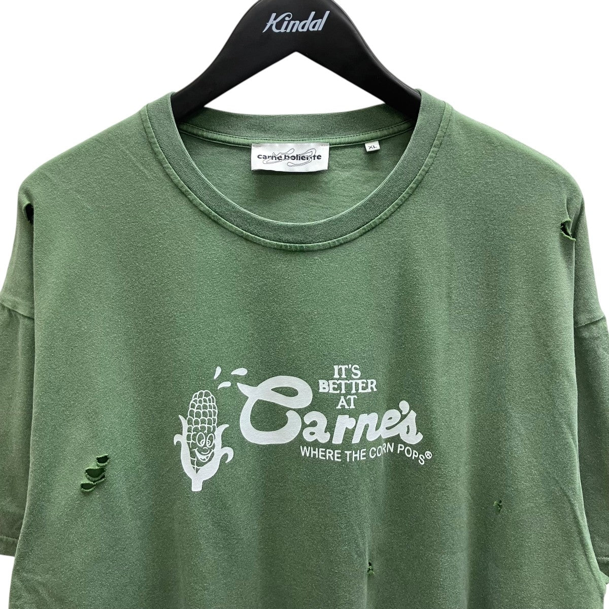 Carne Bollente Where the corn Popsダメージ加工プリントTシャツ 古着・中古-2枚目のアイテム画像